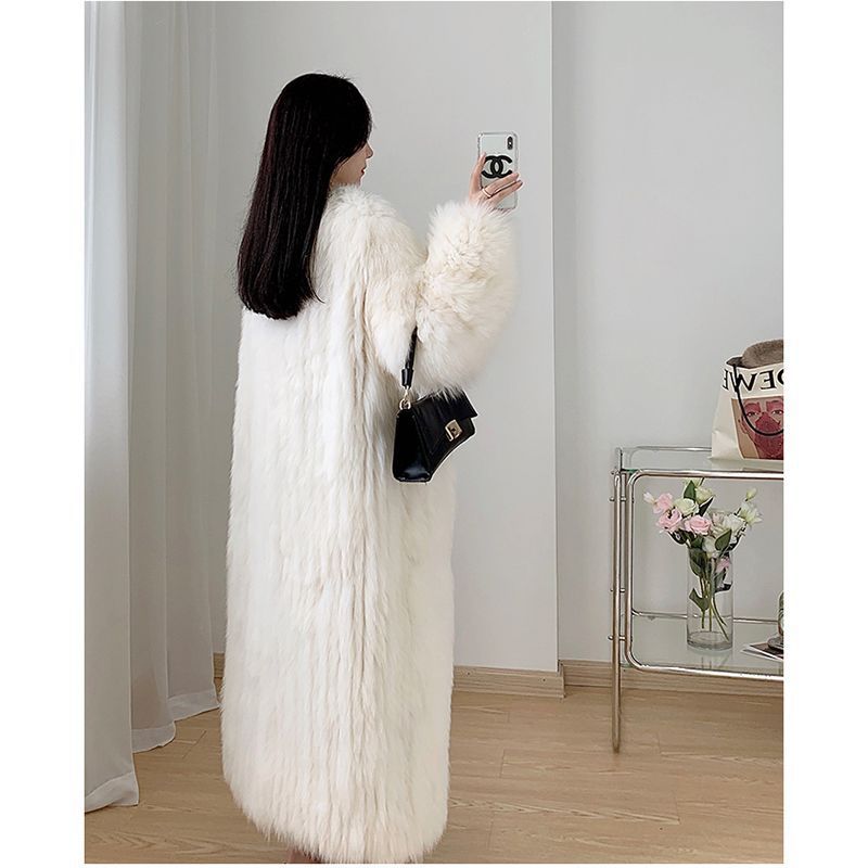 Female Online Influencer Woven Fur Coat