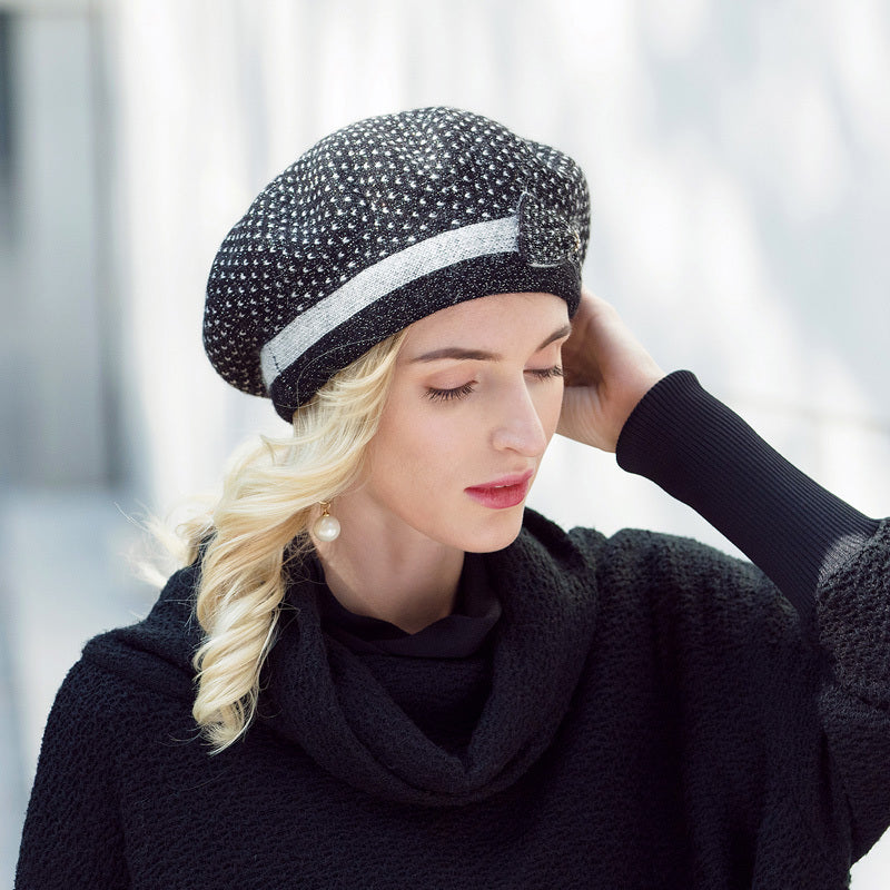 Béret polyvalent à pois pour femmes