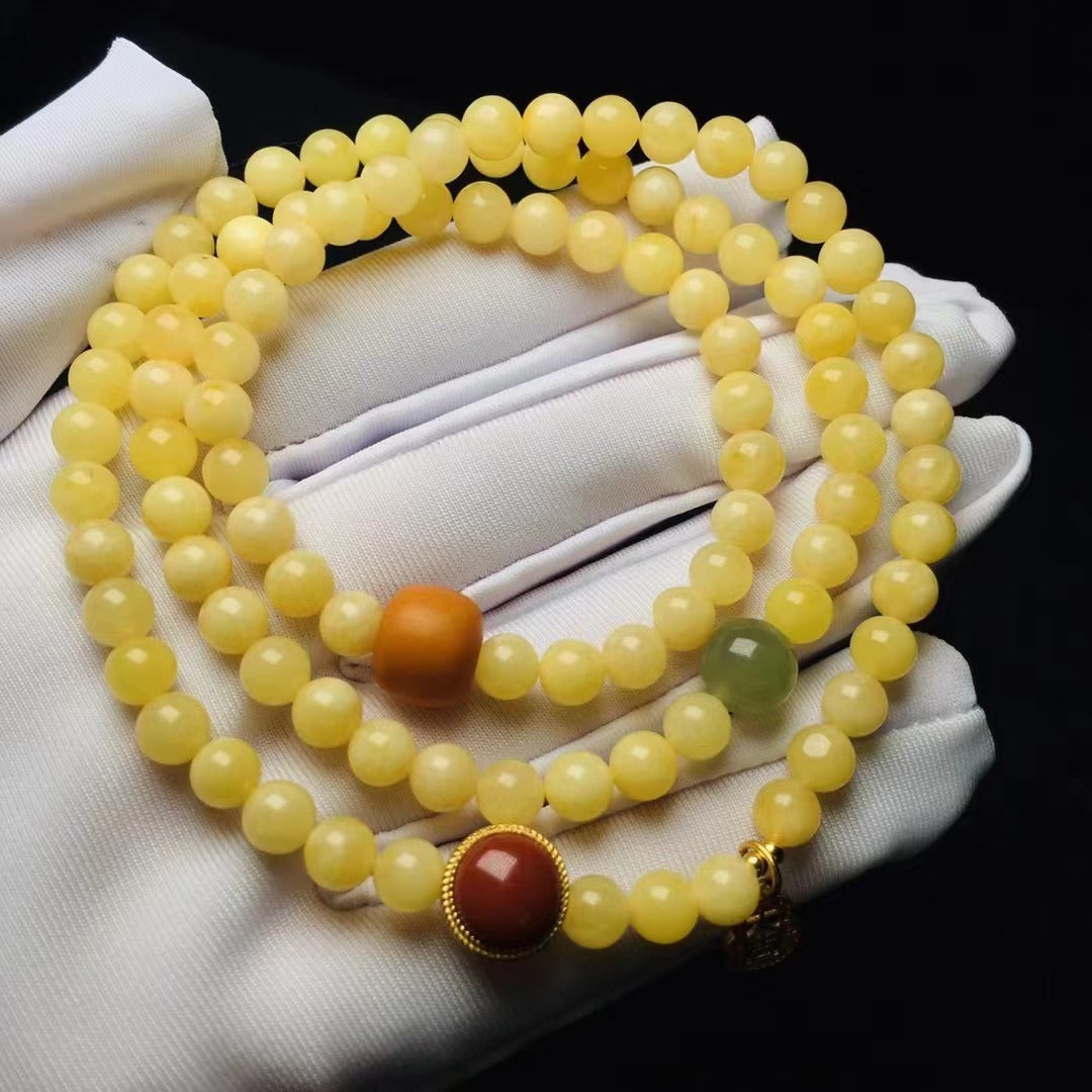 Pulsera multicírculo de cera de abejas natural de mujer