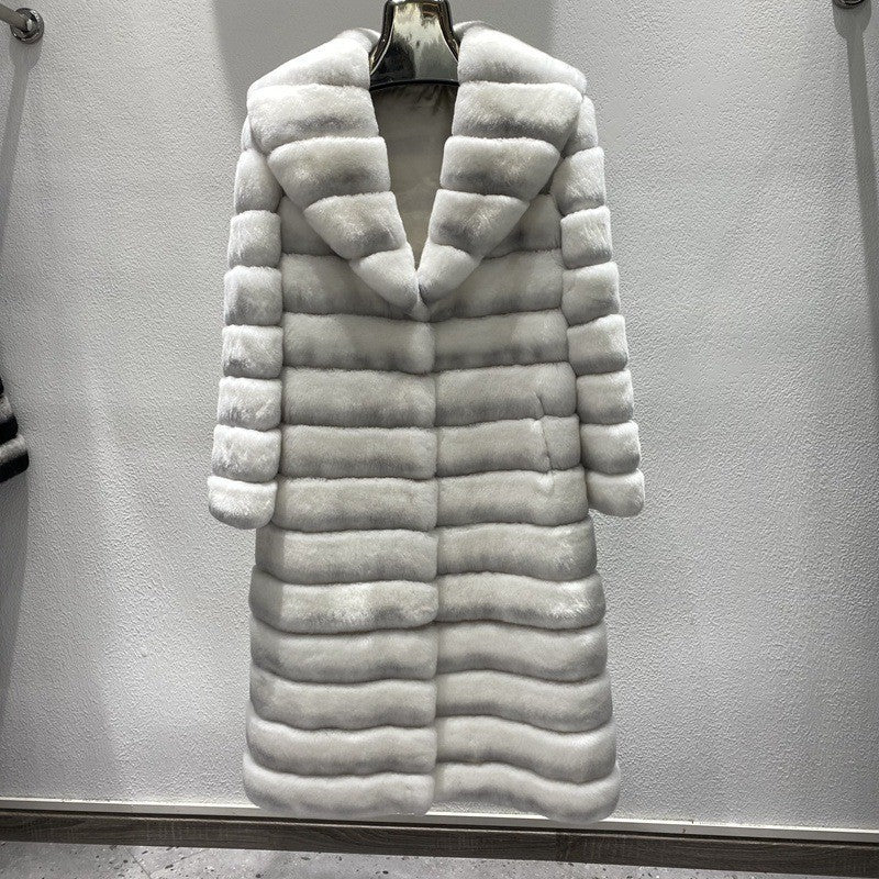 Chaqueta de piel con cuello alto minimalista y versátil para mujer