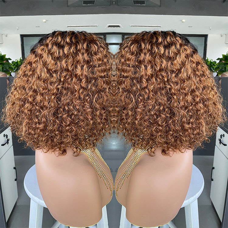 Comercio electrónico transfronterizo exclusivamente para peluca de encaje de cabello humano Ombre Curly Bobo1b30