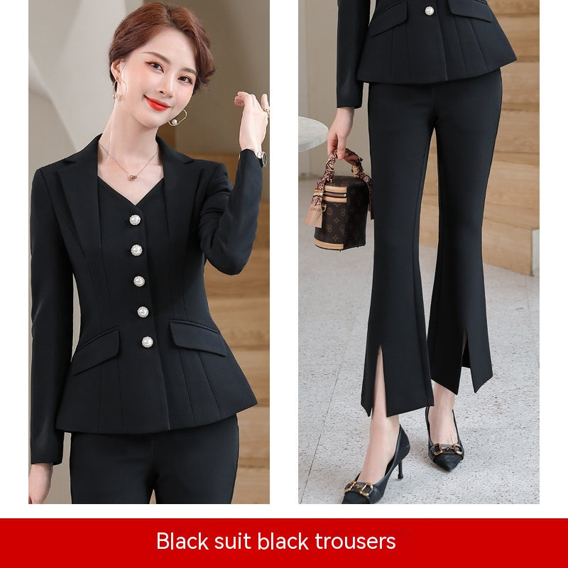 Women's Simple Solid Color Suit Trousers Suit