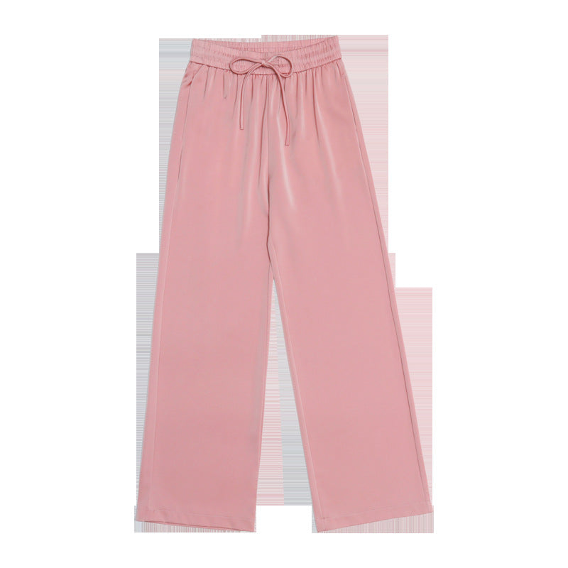 Acetate Wide-leg Pants Ice Silk Small High-grade Printing