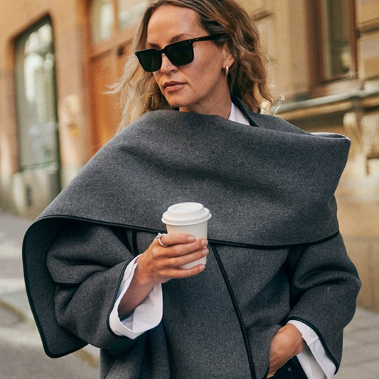 Écharpe en laine mélangée pour femmes, couleur contrastée