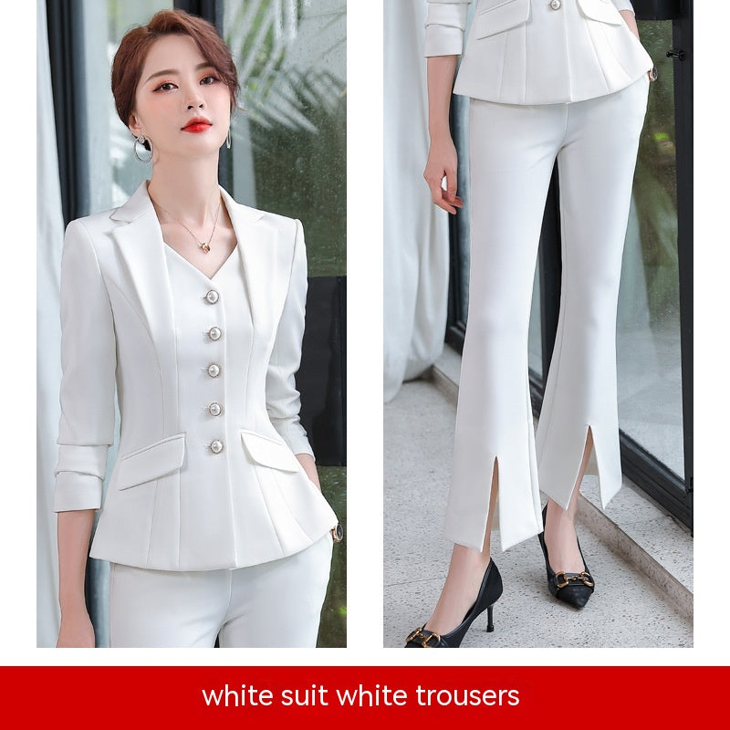 Women's Simple Solid Color Suit Trousers Suit