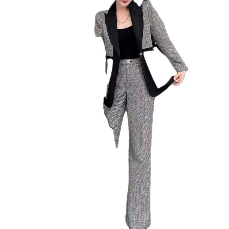 Heavy Industry Sequin Temperament Slim-fit Flattering Suit Outer Coat Suit