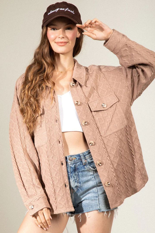 Ropa de invierno para mujer, chaqueta de punto torcida con bolsillo grande