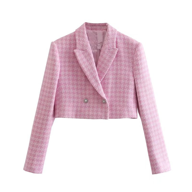 Blazer décontracté à manches longues pour femmes, vêtements d'été professionnels, Texture