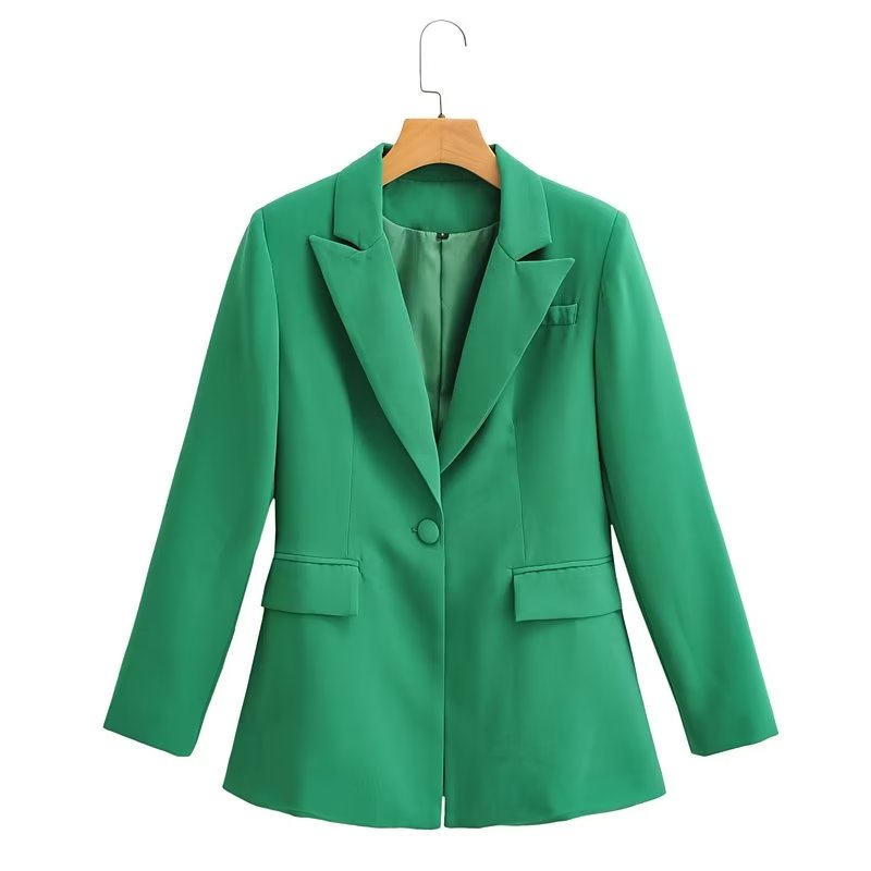 Colores Mujer Ropa Primavera Otoño Blazer de dos botones