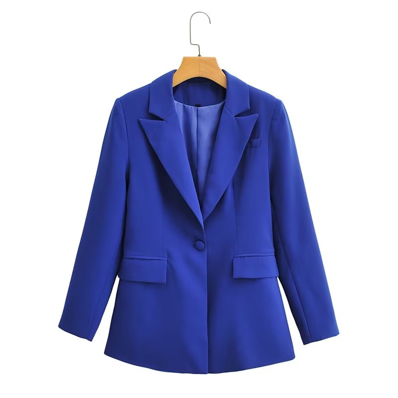 Colores Mujer Ropa Primavera Otoño Blazer de dos botones