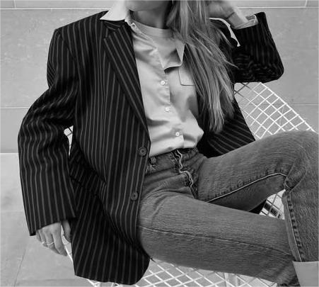 Early Autumn Casual Vertical Striped Small Blazer Women Jacket