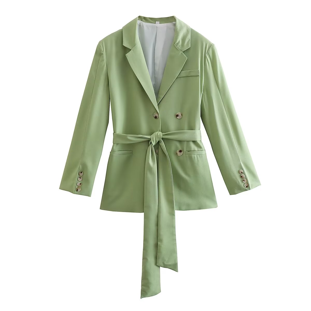 Women Three Color Belt Blazer