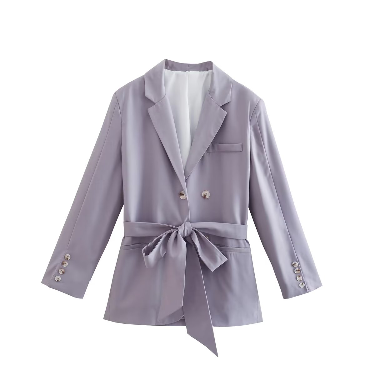 Women Three Color Belt Blazer