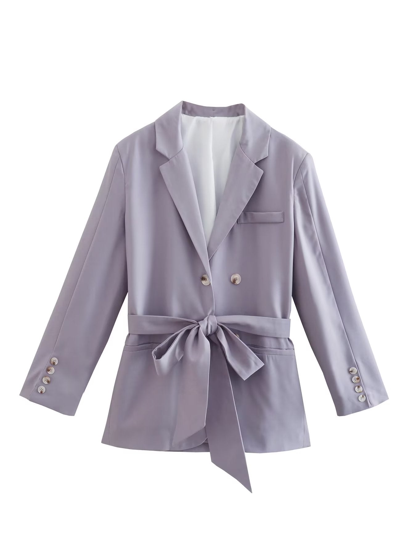 Women Three Color Belt Blazer