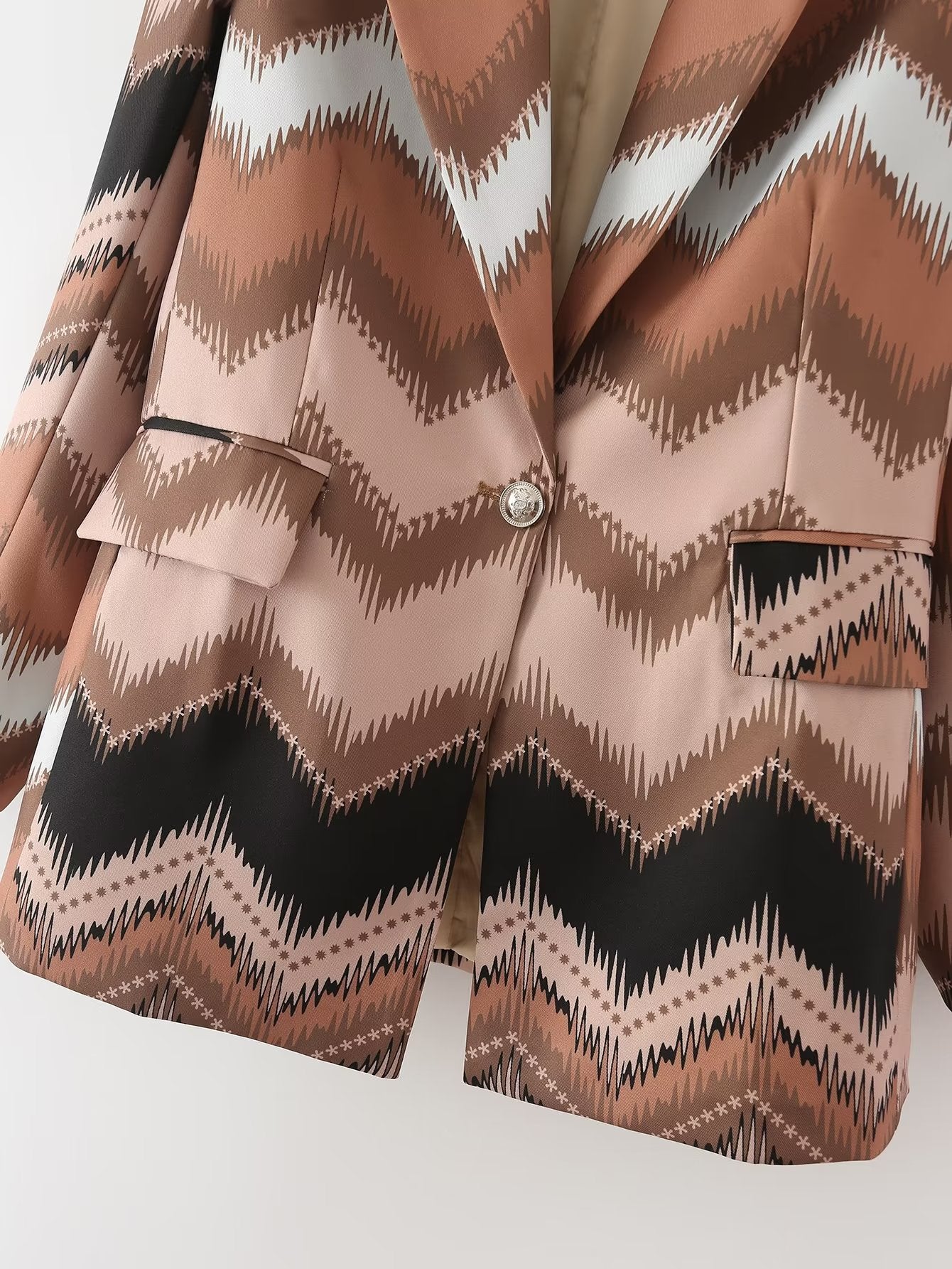 Blazer con estampado de texturas para mujer de otoño