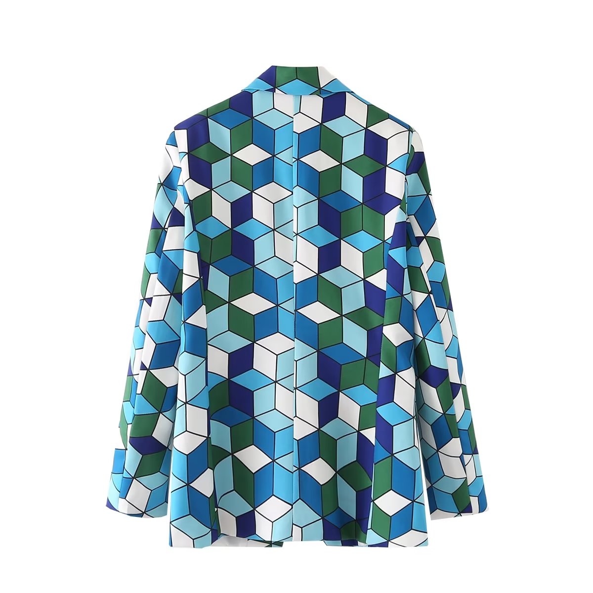 Otoño hebilla de Metal geométrico abstracto Blazer personalidad calle mujer ropa suelta pecho manga larga Top