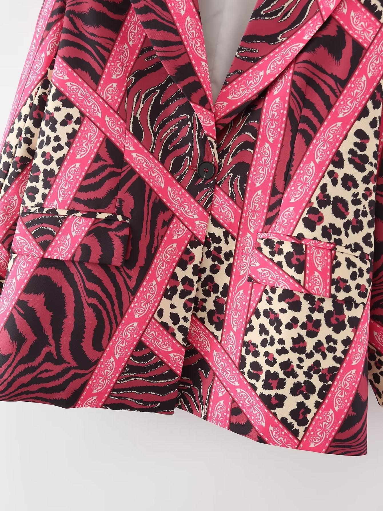 Blazer con estampado de leopardo para mujer, ropa de calle con personalidad y manga larga de otoño