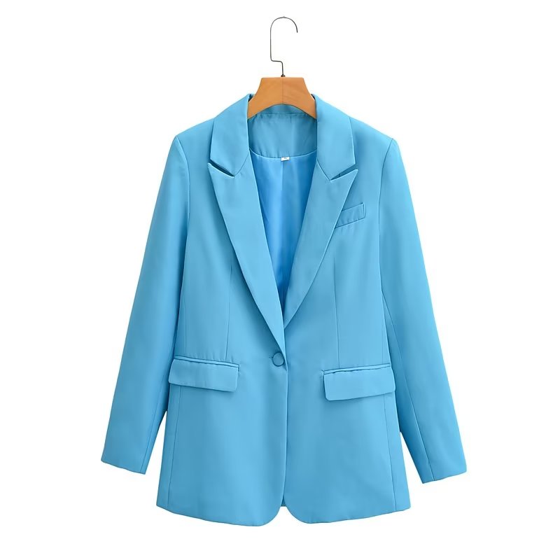 Fall Women Clothing Collar Solid Color Casual Blazer Women