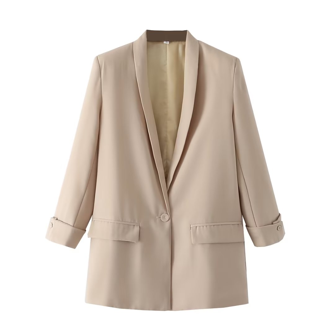 Blazer ample à un bouton pour femme, vêtement de début de printemps, à boucler, pour femme