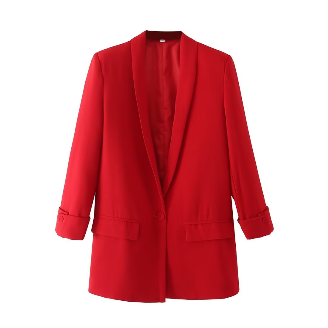 Blazer ample à un bouton pour femme, vêtement de début de printemps, à boucler, pour femme