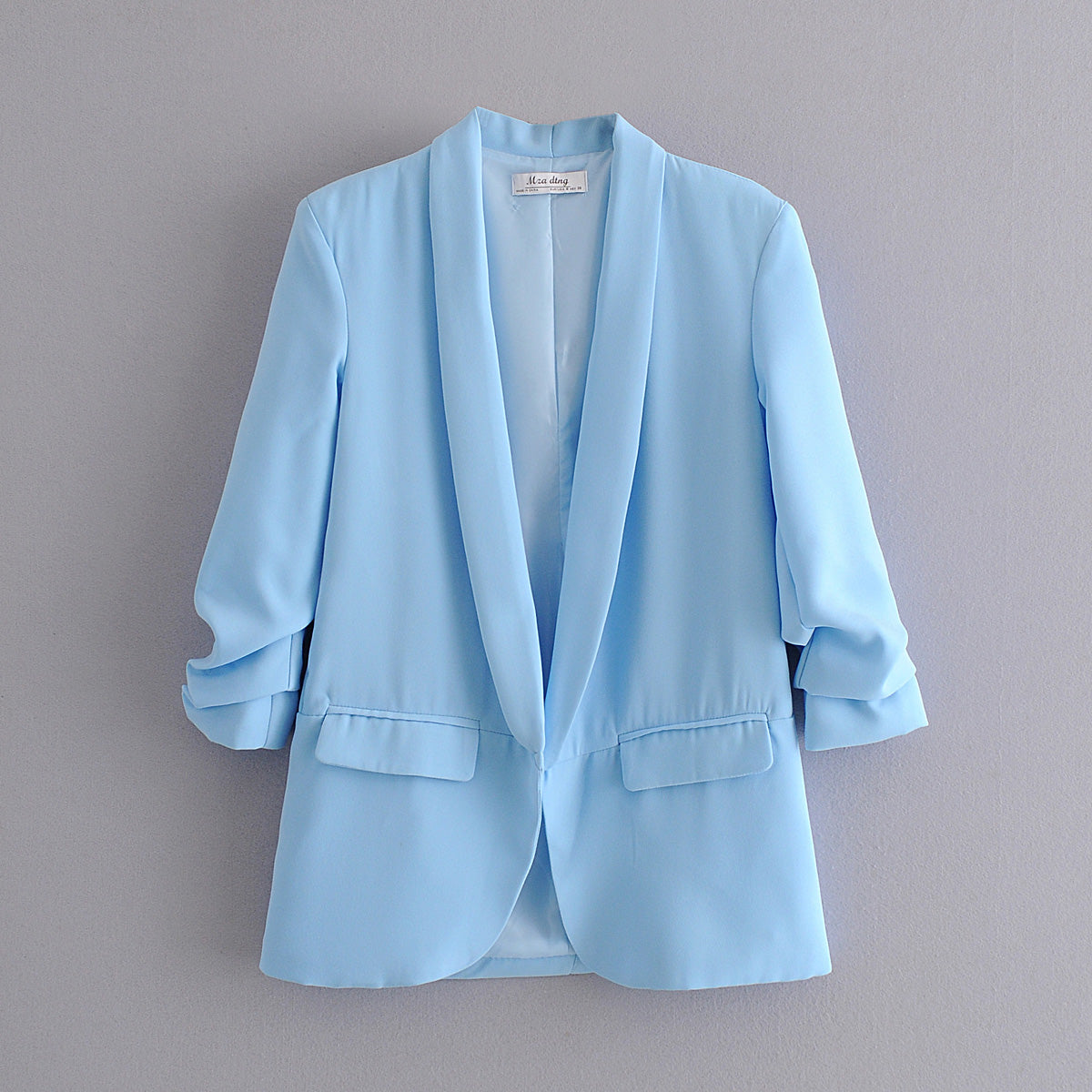 Draping Pleated Blazer Spring Autumn Women Jacket Elegant Slightly Mature