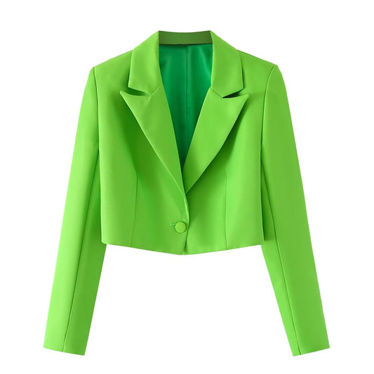 Spring Women Clothing Solid Color Single Button Blazer Irregular Asymmetric Skirt Short Suit