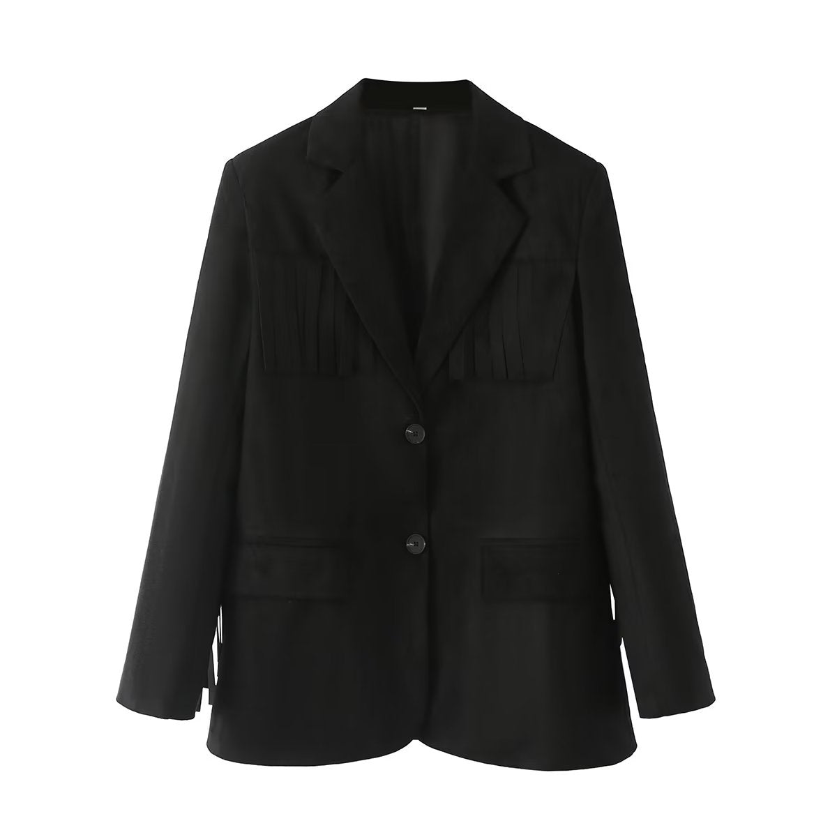 Blazer d'automne pour femme noir Street Loose