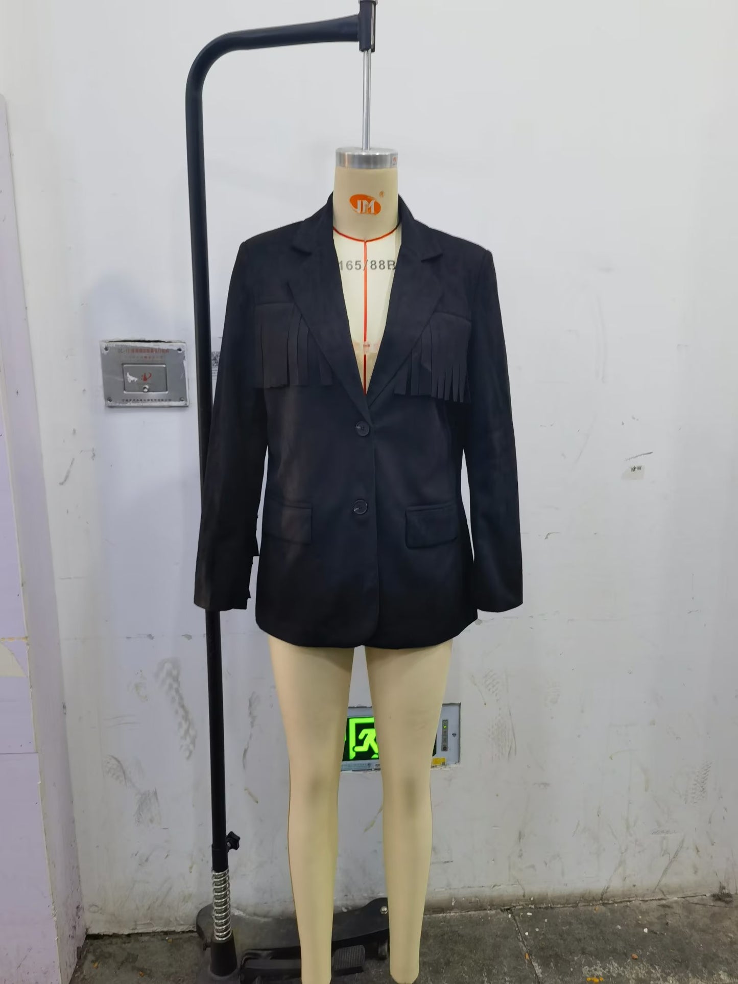 Blazer de otoño para mujer, negro, holgado, para la calle