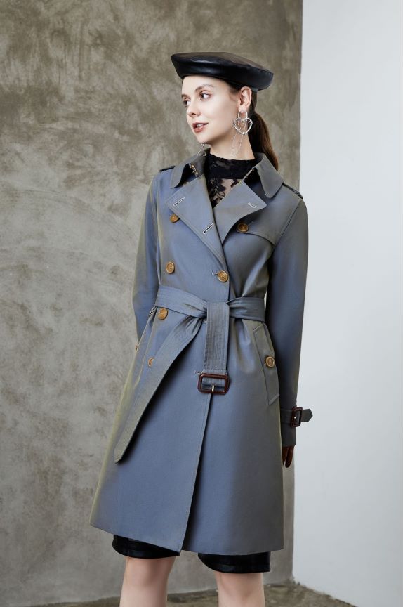 Element Long Trench Coat pour femmes printemps automne caméléon Trench Coat pour femmes élégant britannique Double boutonnage