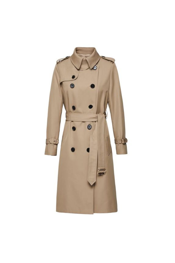 Element Autumn Winter Khaki Mid Length Trench Coat Slim Fit Slimming Elegant Trench Coat Women