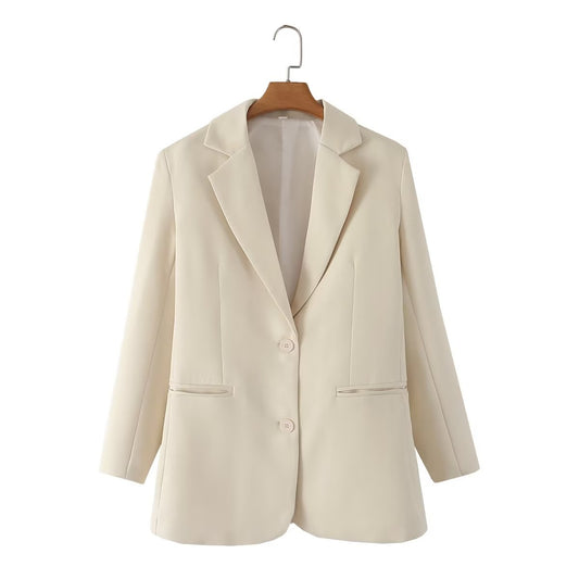 Blazer droit français ample et amincissant pour femme, automne