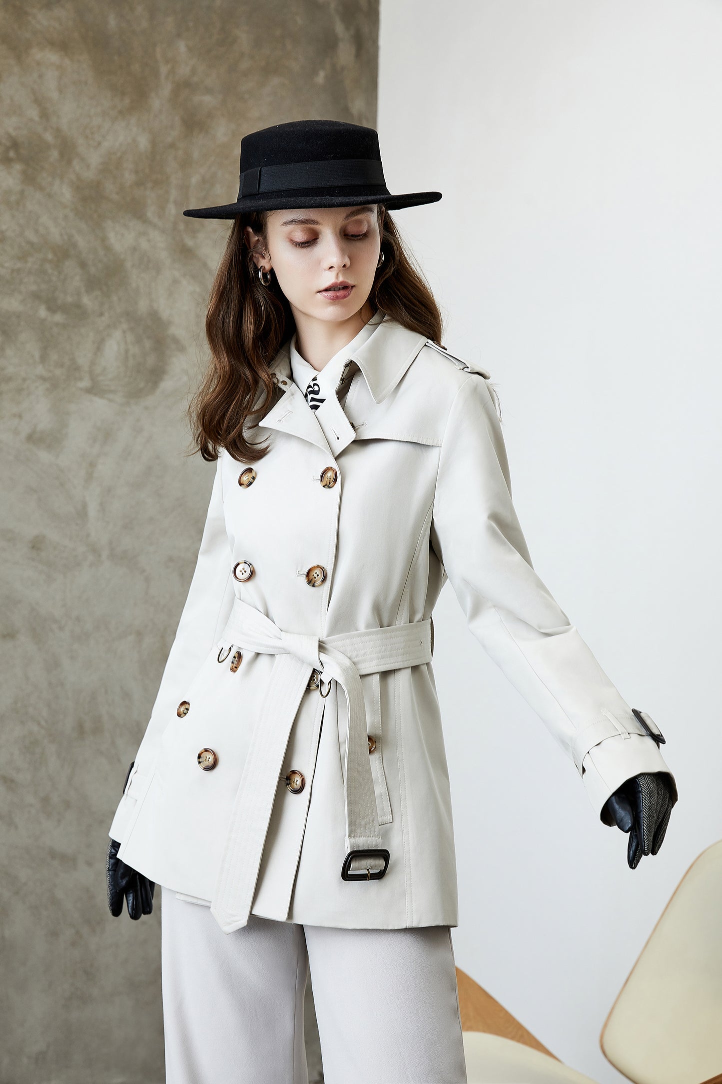 Element Trench Coat Women Long Commuting Elegant All Matching British Spring Autumn Coat Women