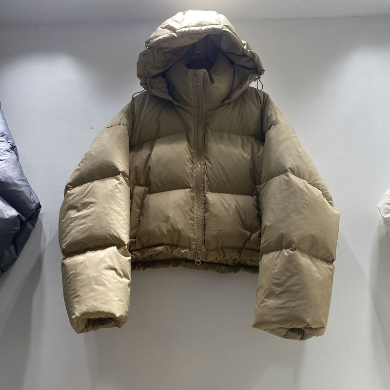 Women's Short Down Jacket 90 White Duck Down Bread Coat