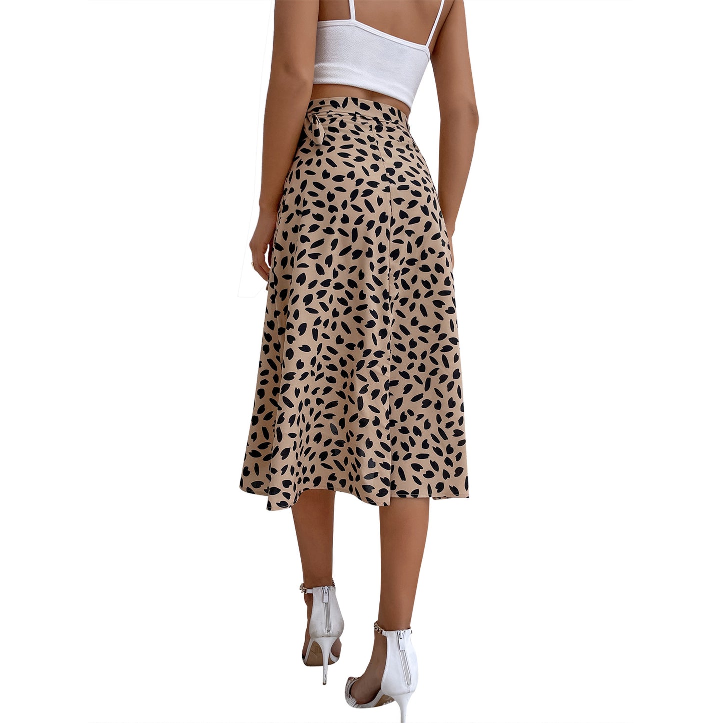 Elegant Polka Dot Print Ladies' Dress