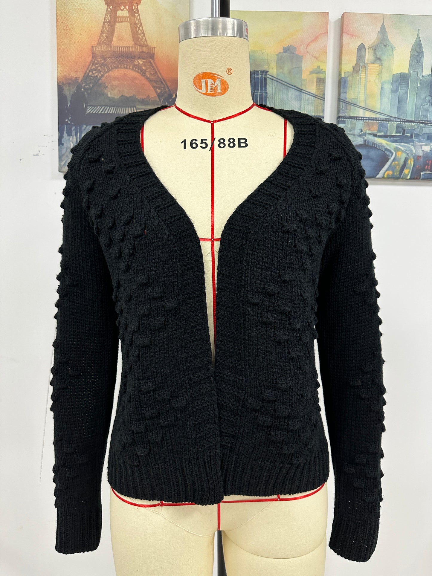 Cardigan tricoté à motif tridimensionnel pour femme, manteau, pull, automne et hiver