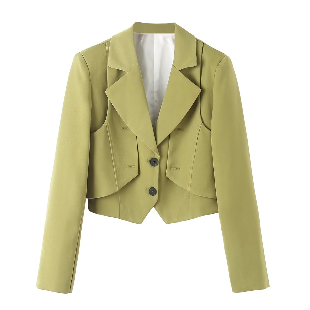 Blazer court vert déesse printemps automne de haute qualité décontracté printemps petit