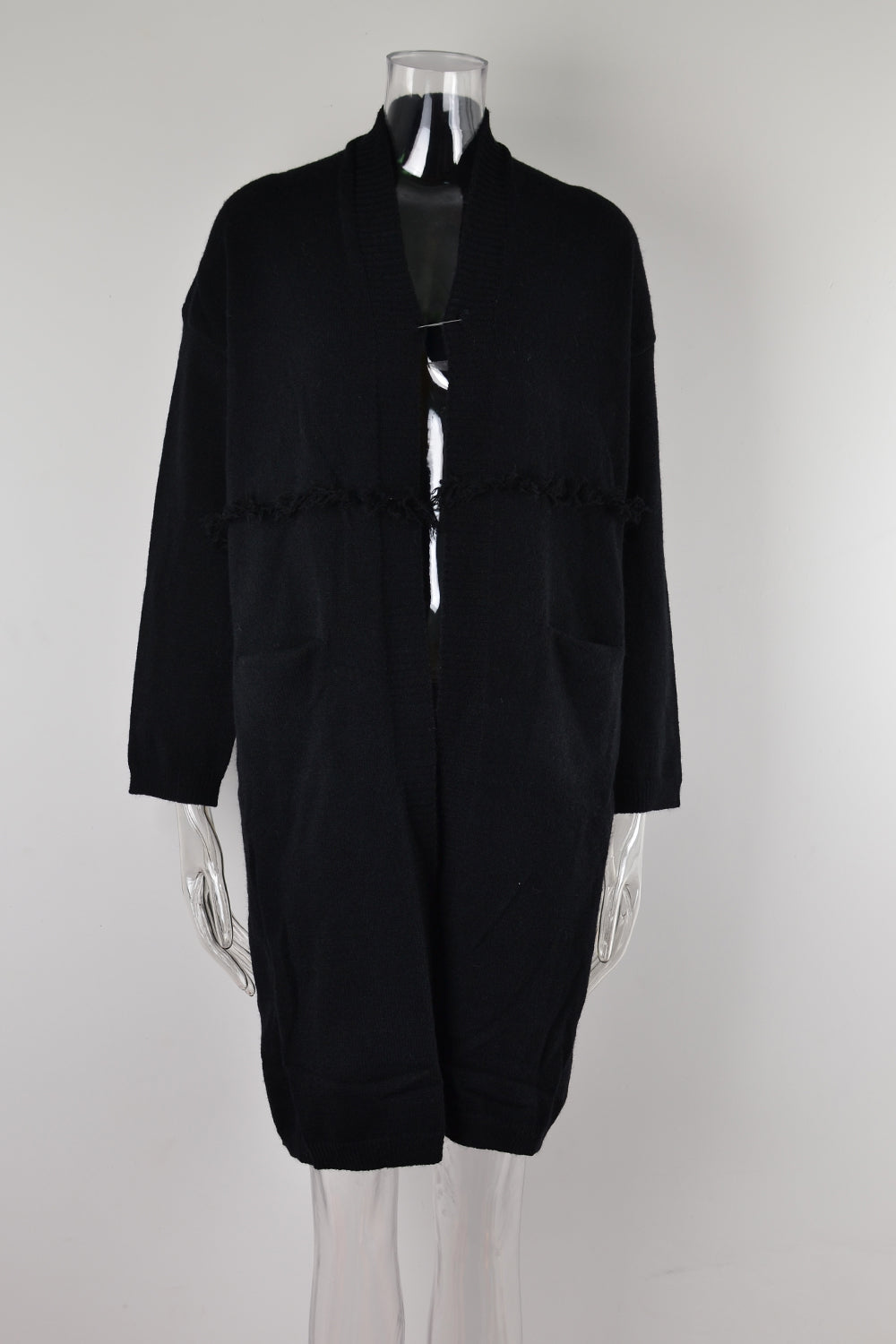 Winter Clothes Plus Size Long Cardigan Pocket Temperamental Tassels Coat Sweater