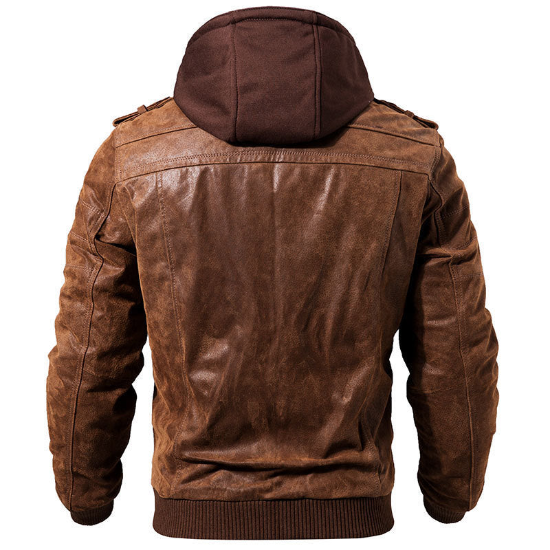 Chaqueta de cuero de motocicleta a la moda de invierno para hombre, chaquetas de PU con cremallera oblicua ajustadas, abrigos de cuero para motorista de otoño para hombre, ropa de calle cálida