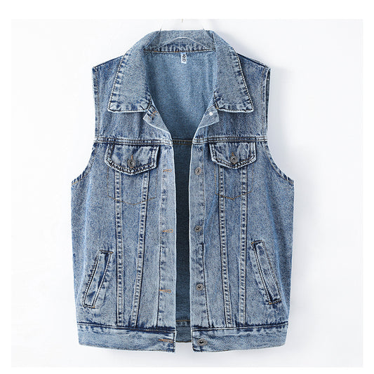 Veste sans manches en jean pour femme