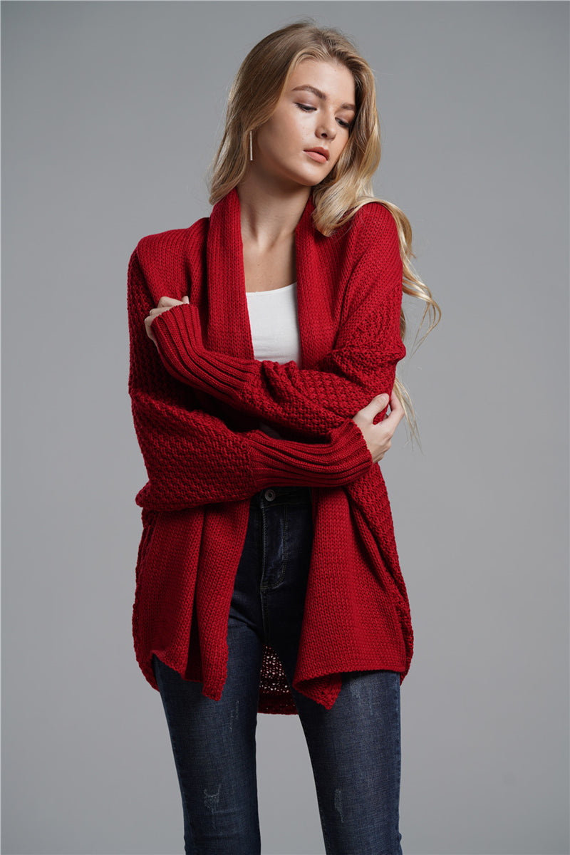 Autumn Winter Batwing Sleeve Long Knitted Cardigan Sweater Women Coat Women Sweater Women