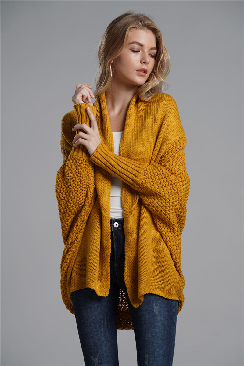 Autumn Winter Batwing Sleeve Long Knitted Cardigan Sweater Women Coat Women Sweater Women