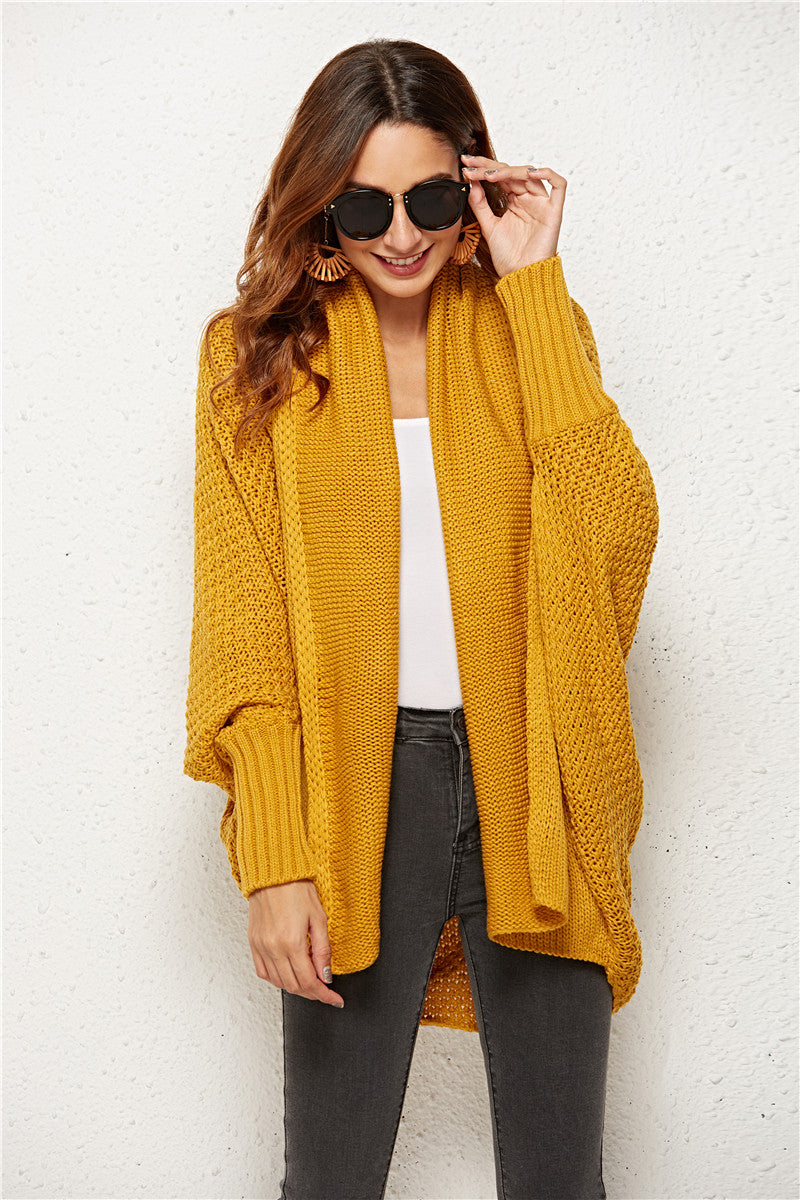 Cardigan en tricot pour femme, pull surdimensionné, manteau pour femme