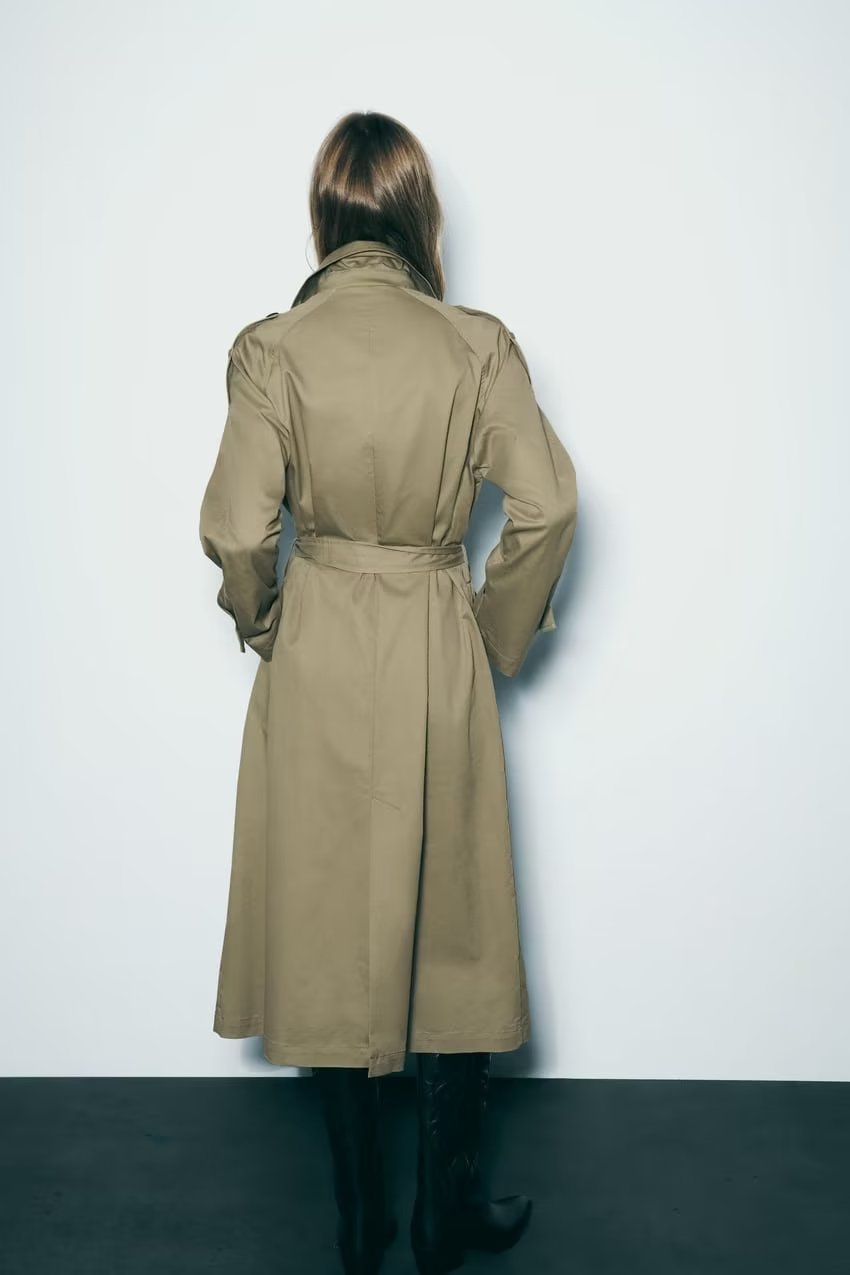 Vêtements français pour femmes, Trench-Coat croisé à col ceinture