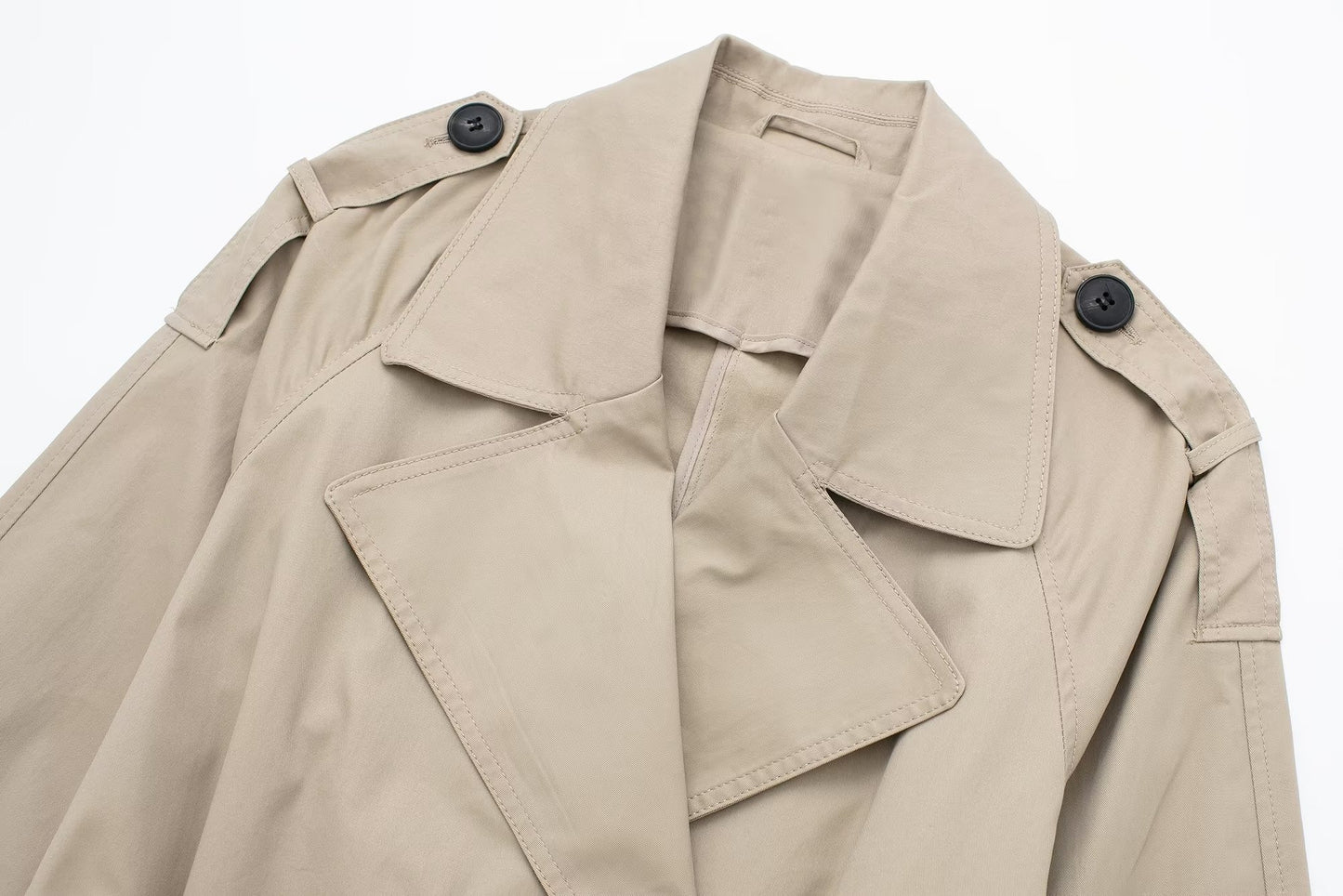 Vêtements français pour femmes, Trench-Coat croisé à col ceinture