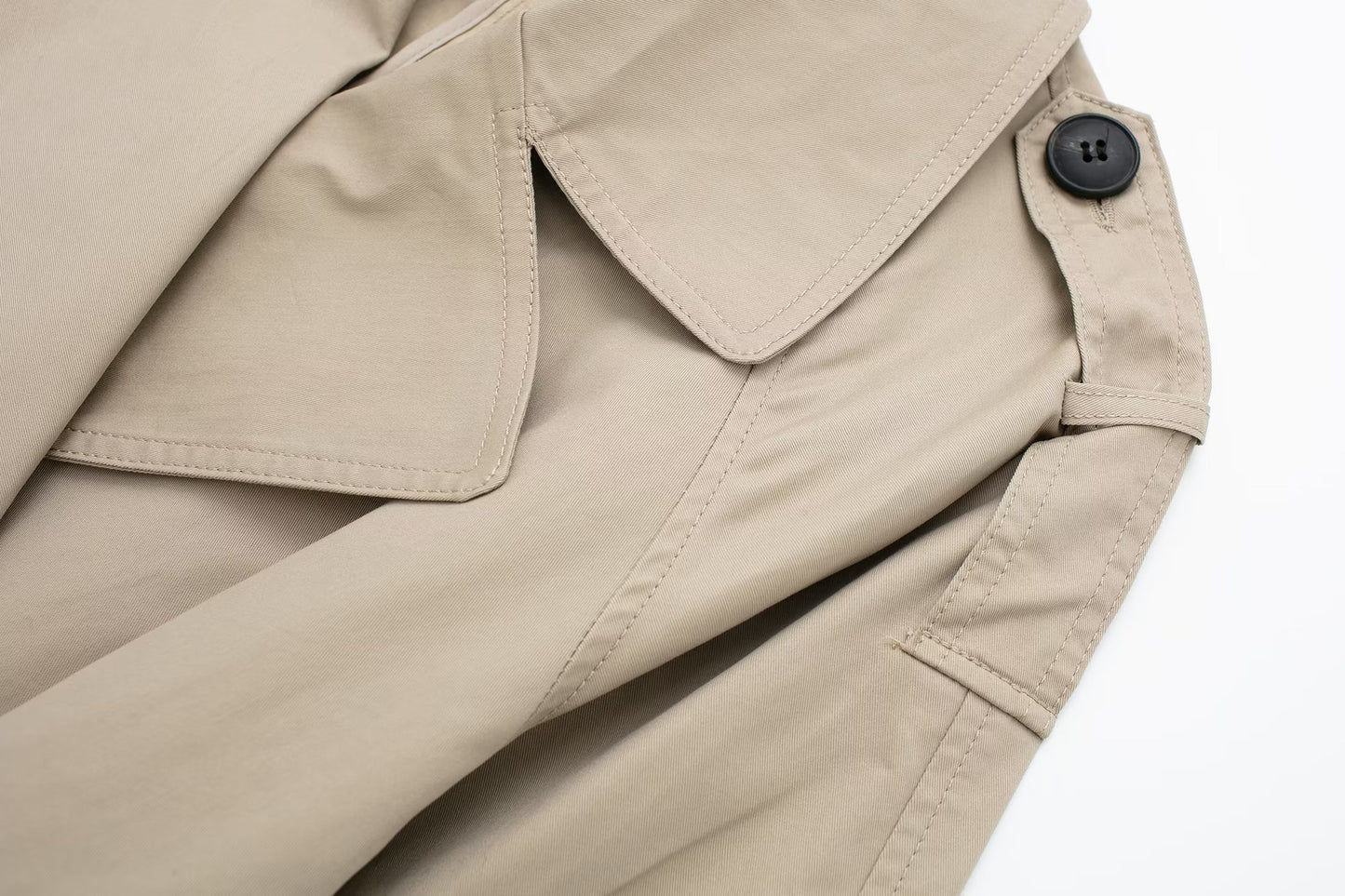 Vêtements français pour femmes, Trench-Coat croisé à col ceinture