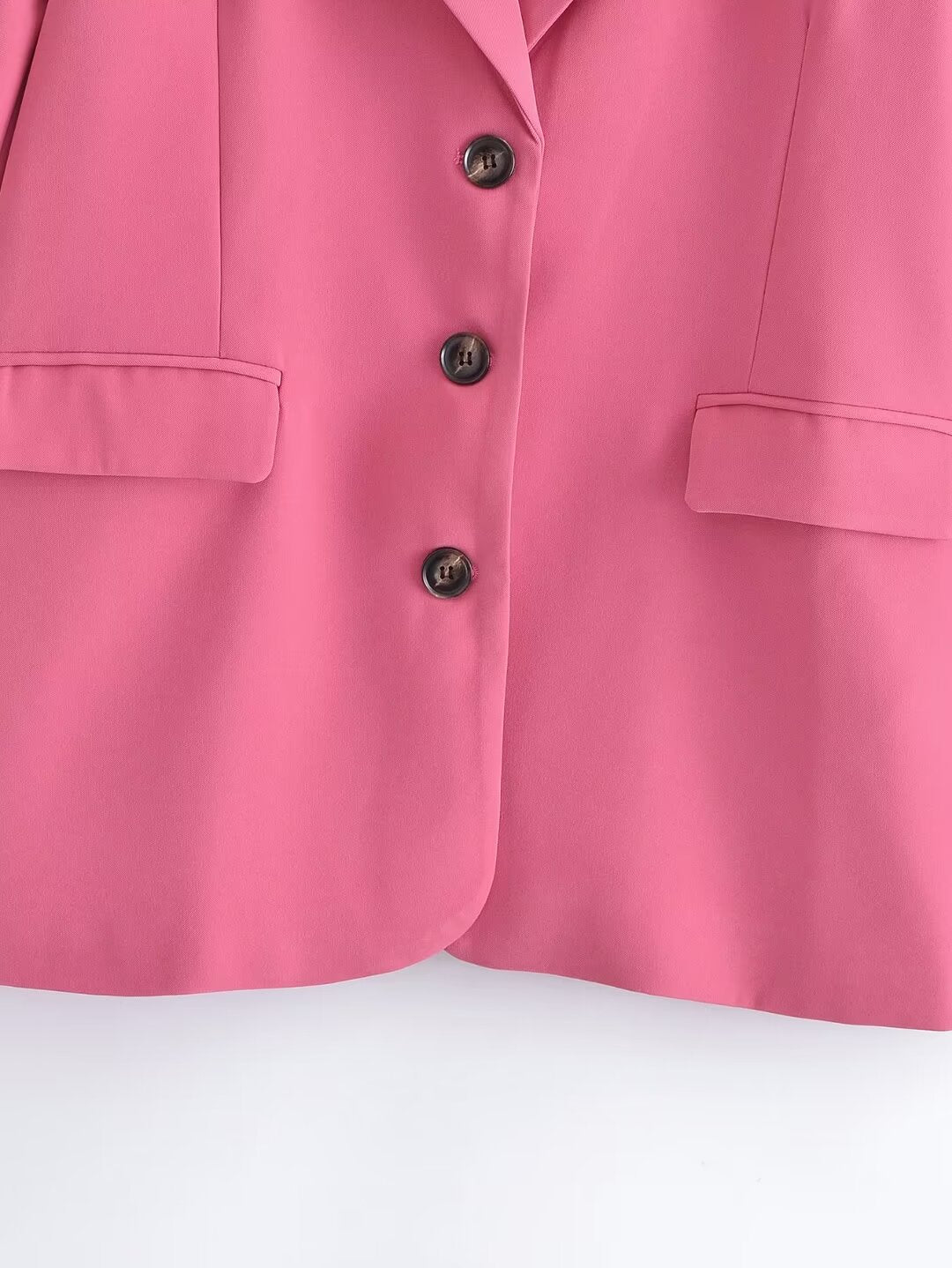 Blazer à épaules rembourrées rouge Rose pour femme, automne