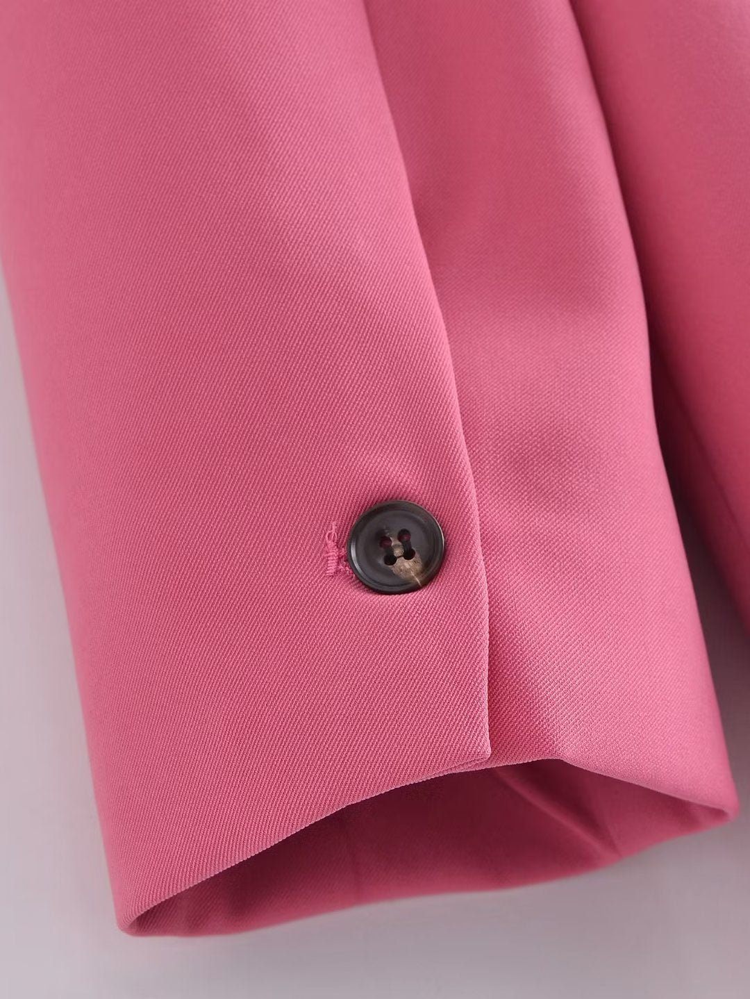 Blazer à épaules rembourrées rouge Rose pour femme, automne