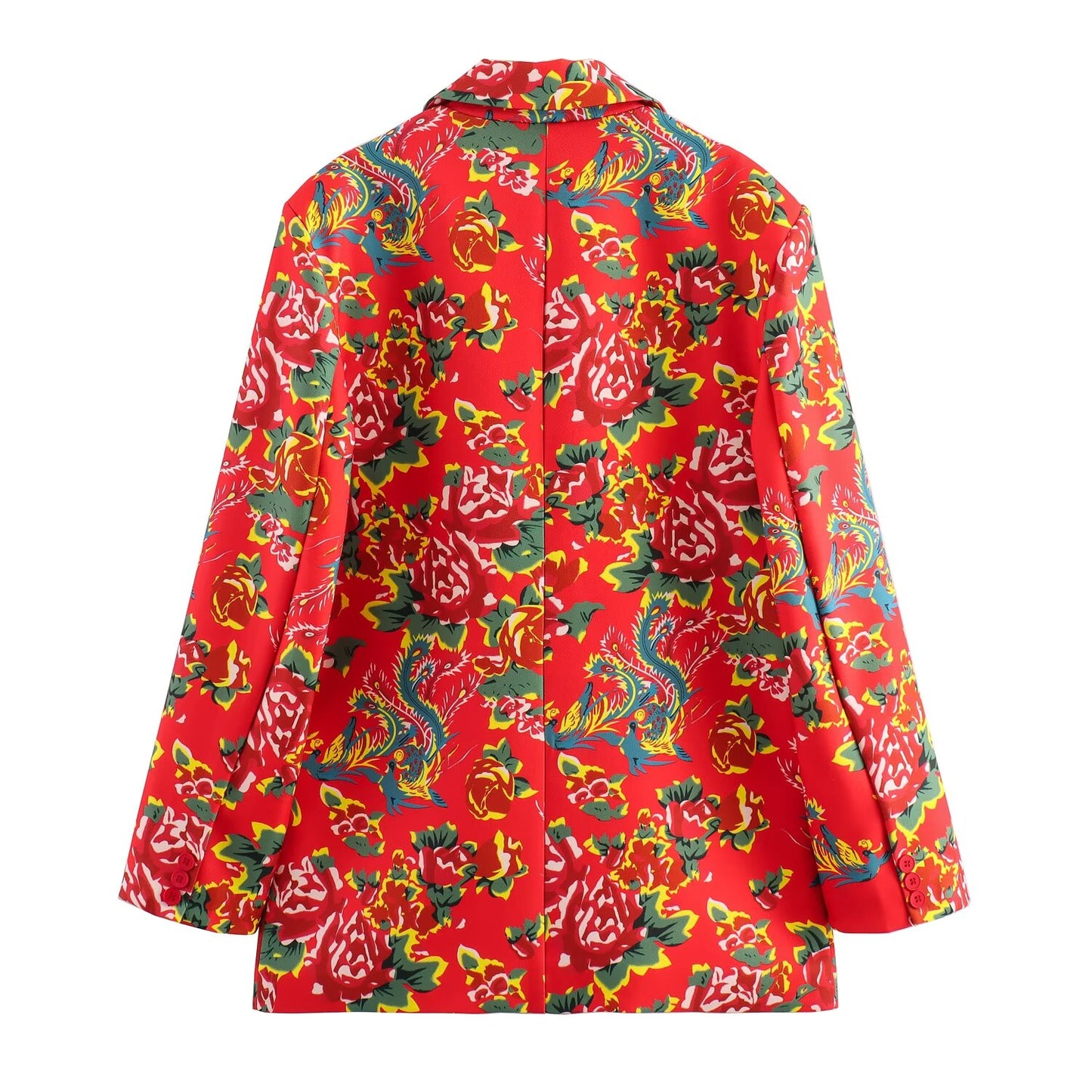 Ropa de mujer de otoño Traje blazer holgado con estampado floral grande del noreste