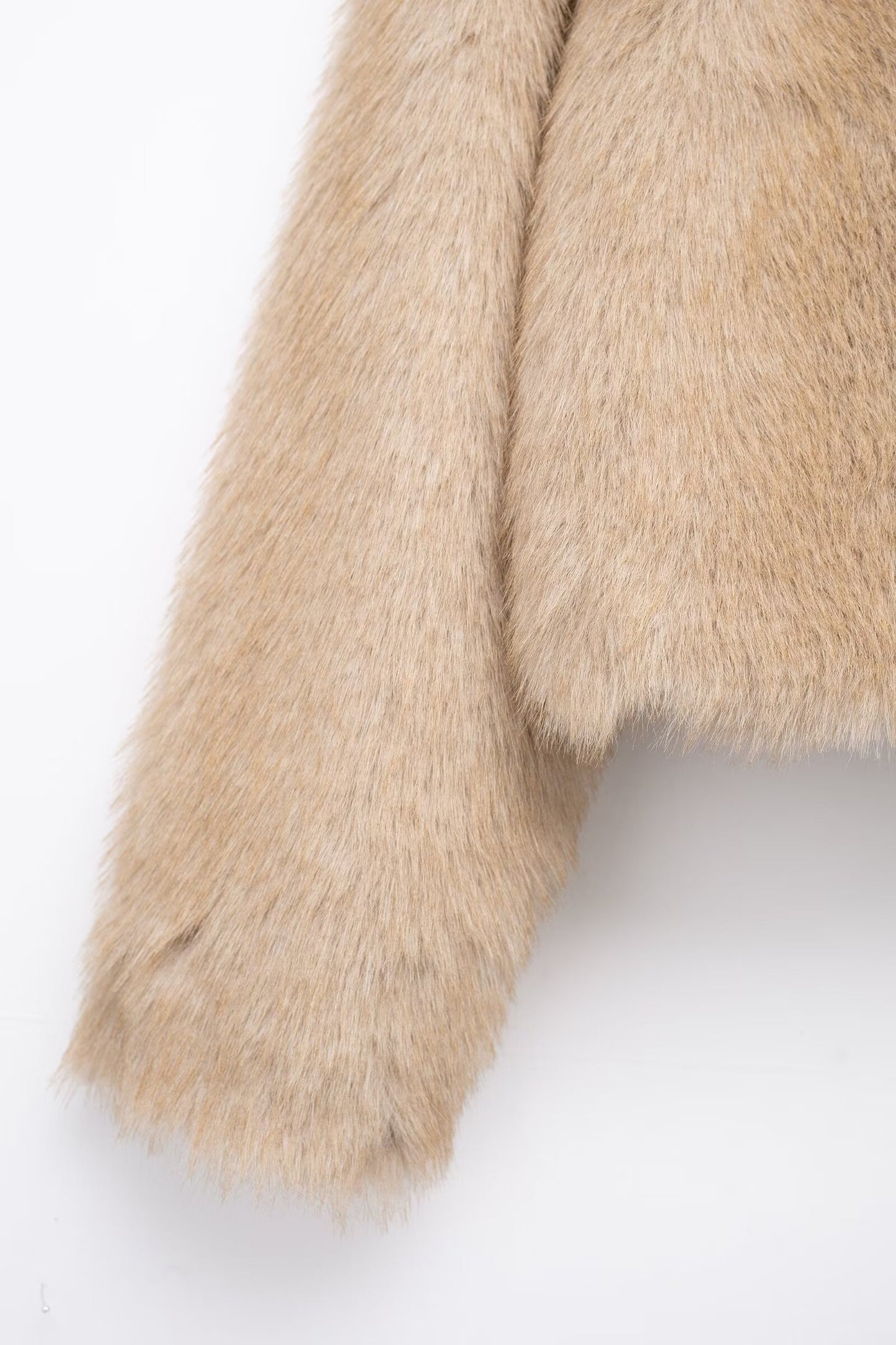 Artificial Fur Effect Mink like Overcoat Coat Autumn Winter Soft Silky Warm