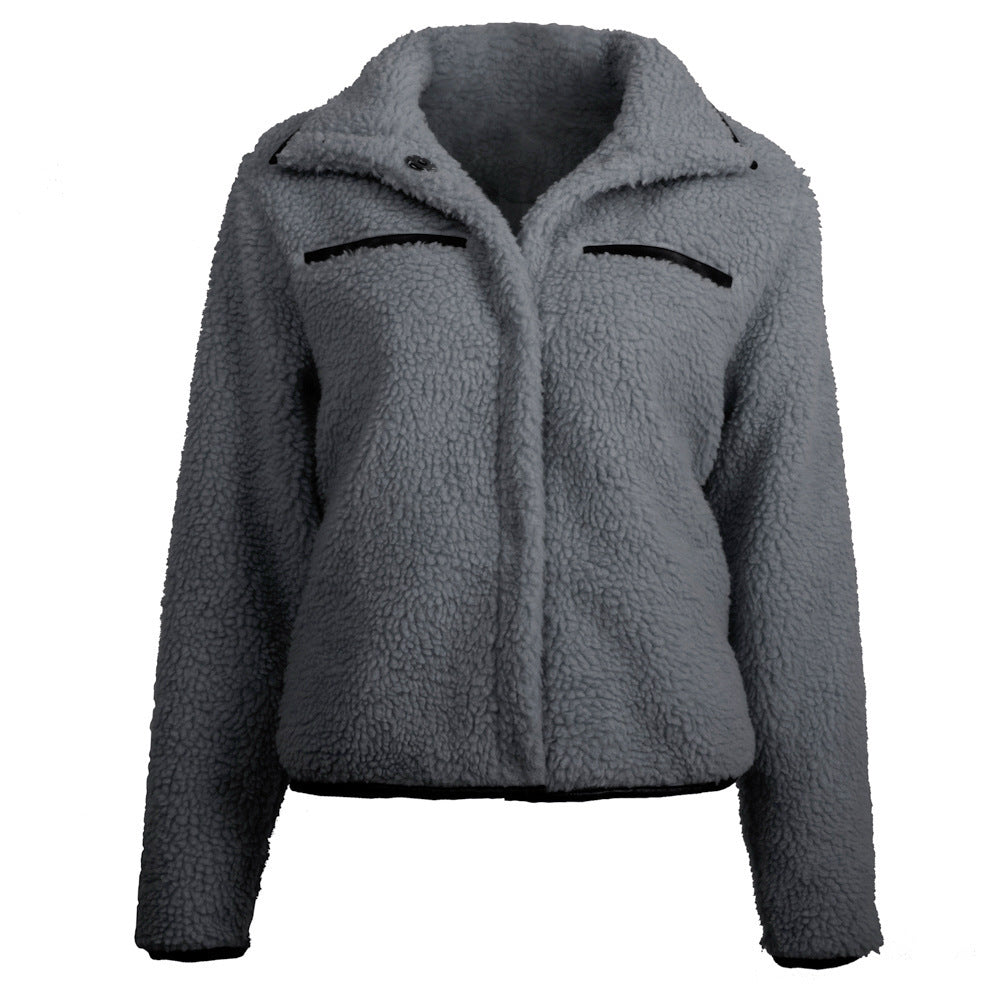 Automne hiver nouveau laine d'agneau femmes vêtements polaire fourrure en peluche manteau